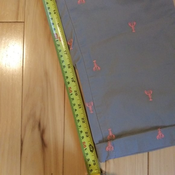 new Old Navy khaki Grayish pants with pink lobsters embroidered size 10 tall - Picture 4 of 15